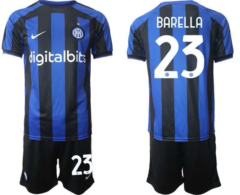 Cheap Men 2022-2023 Club Inter Milan home blue 23 Soccer Jersey
